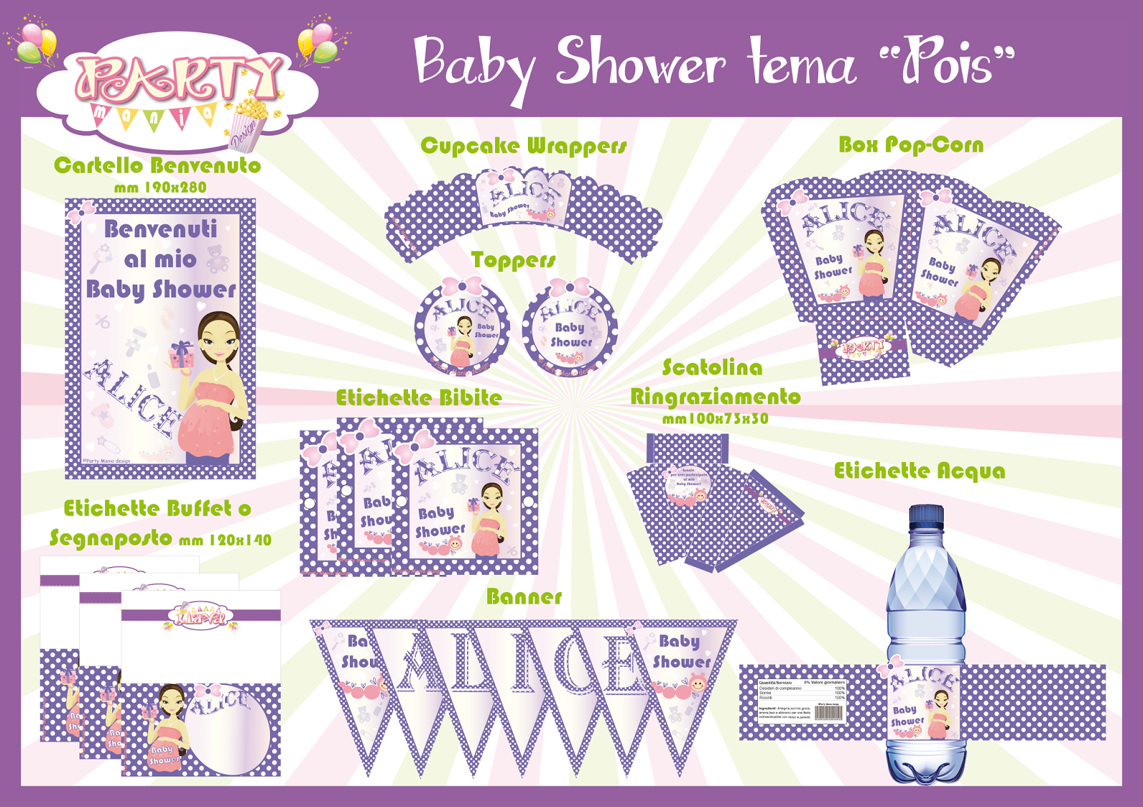 Stampabile baby shower tema 